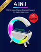 4 IN 1 MULTIFUNCTION G SHAPE LED BLUTOOTH SPEAKER WITH WIRELESS 15W CHARGER